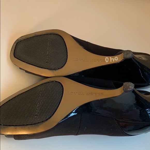 Ellen Tracy patent leather with suede-y fabric - Picture 4 of 5